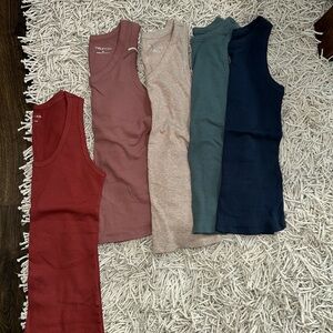 Maurices Women's Ribbed Tank Tops - Burgundy, Mauve, Beige, Teal, Navy